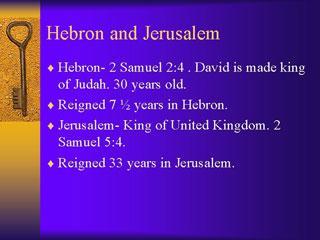 2nd Samuel David in Hebron and Jerusalem